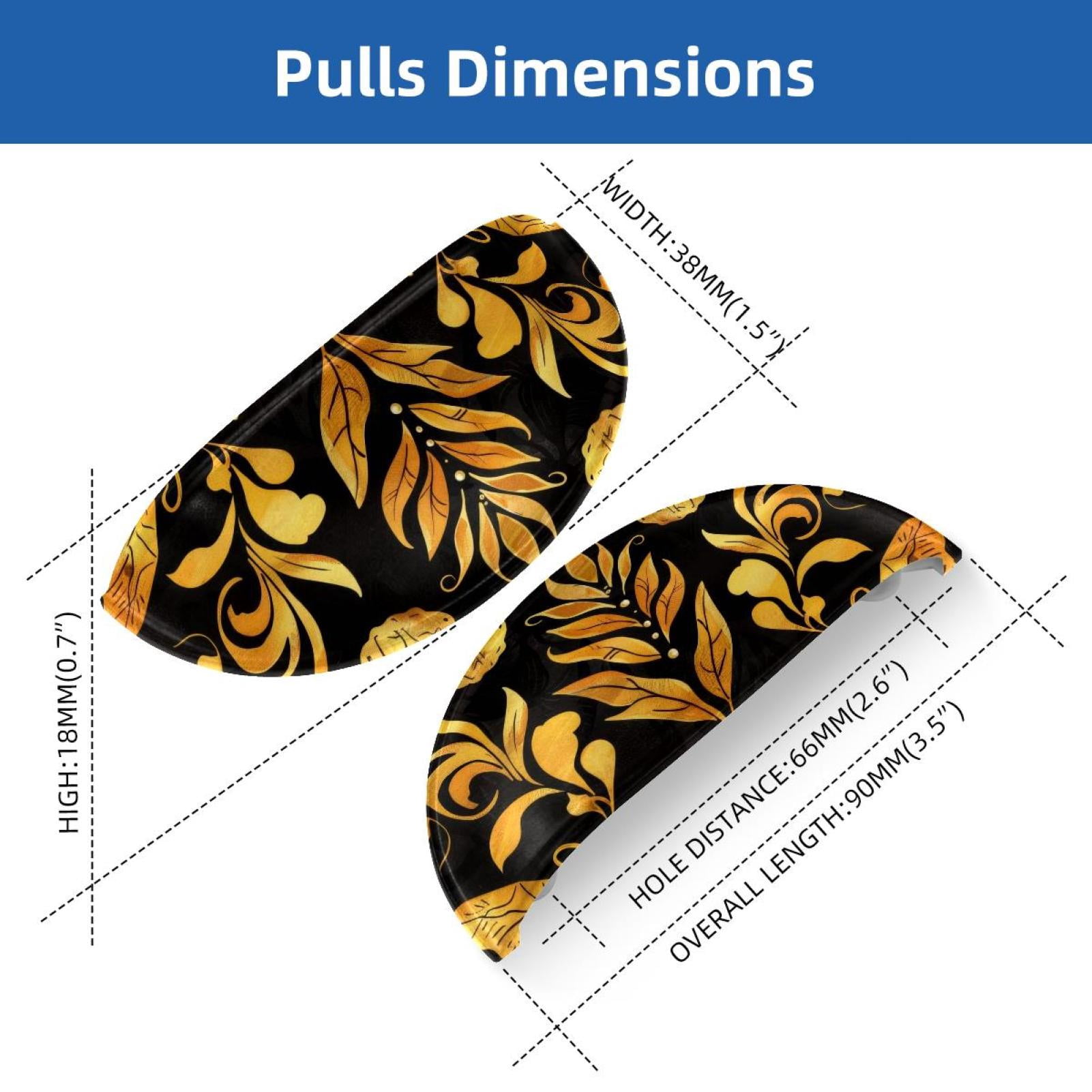 PhooArto 6 Pcs Cup Drawer Pulls, Golden Flower Butterfly Pattern Shell Shape Handles Cabinet Knobs for Dresser Cupboard Closet Wardrobe with Screws