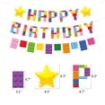 thumbnail image 3 of Toystoory Conjunto de bloques de construcción Bandera impermeable Globos de látex Decoración Coronas Pegatinas autoadhesivas Atmósfera feliz Kits de decoración para fiestas, 3 of 6