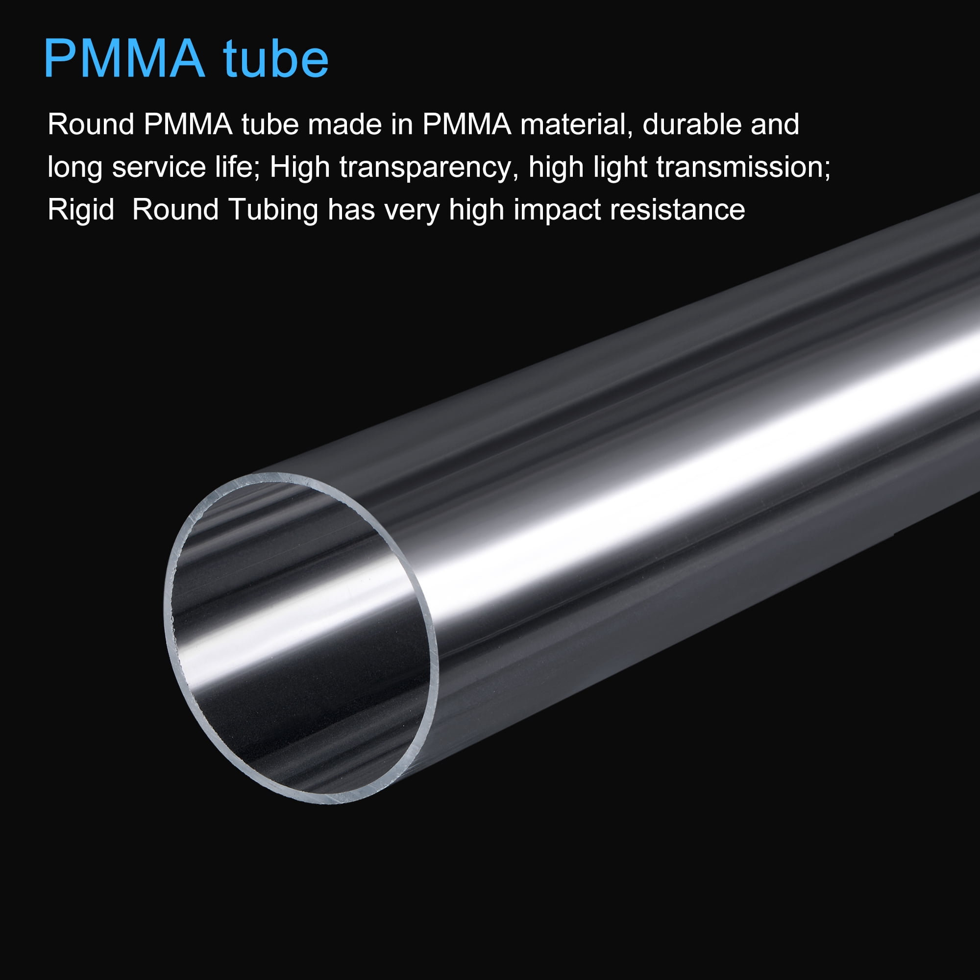 Unique Bargains Acrylic Pipe Round Tube High Impact 13/16" x 2"