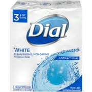 Dial Antibacterial Deodorant Bar Soap, White, 4 oz, 3 Bars