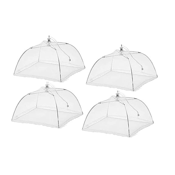 Wilinohome Set 4 Large Pop-Up Mesh Screen Protect Food Cover Tent Dome Net Umbrella Picnic Kitchen Accessories Kitchen Essentials