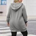 thumbnail image 4 of Womens Long Length Fall Coats, Zip Up Sweatshirts for Women Outdoor Athletic Solid Color Long Sleeve Jacket Hoodies with Pockets S-3XL, 4 of 7