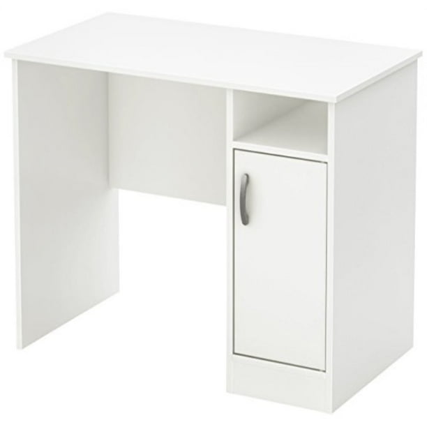 South Shore 7250075 Small Computer Desk With Door Pure White Walmart Com Walmart Com