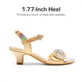 thumbnail image 6 of DREAM PAIRS Girls Sandals Ankle Strap Square Toe Low Heel Crystal Shell Wedding Party Flower Dress Shoes for Little Kids/Big Kids, 6 of 6