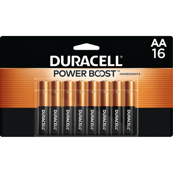 Duracell Coppertop AA Battery with POWER BOOST™, 16 Pack Long-Lasting Batteries