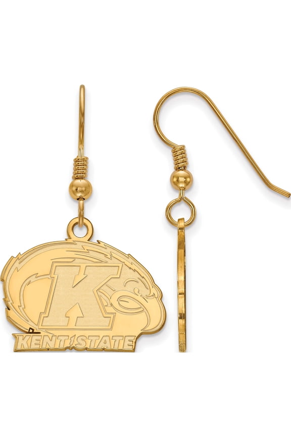 Ss/Gold Plated Sterling Silver With Gp Logoart Kent State University Small Dangle Earrings (33 X 21) Made In United States gp003ken