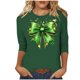 thumbnail image 2 of Xuyuer St. Patrick's Day Womens 3/4 Sleeve Crew Neck Spring T-Shirts Merry and Bright Casual Pullover Graphic Tee Tops Cute Tunic Tops Basic Tees Blouses Business Work Tee Top, 2 of 5