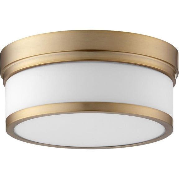 Foster Way 2 Light Flush Mount in Style 12 inches Wide By 5 inches High-Aged Brass Finish Bailey Street Home 183-Bel-2534398