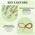 thumbnail image 3 of Key Lanyard for Women, 8 Inch Cute Rhinestone Keychain Sparkle Key Ring Bling Strap Neck Lanyard for Car ID Card Purse Wallet Bag, Green, 3 of 7