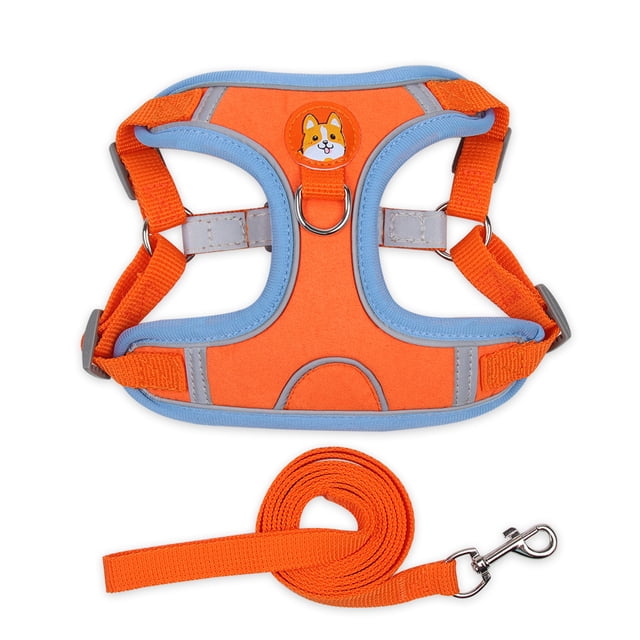 Pet Chest Harness Suede Cat and Dog Harness Reflective and Breathable Dog Rope Dog Leash