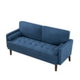 thumbnail image 6 of Gewnee 65" Modern Loveseat Couch, Upholstered Sofa with Removable Back Cushion and 2 Bolster Pillows, Contemporary Loveseat for Living Room, Home Office, Bedroom(Navy blue), 6 of 14