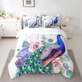 thumbnail image 2 of YST Peacock Comforter Set, Exotic Peafowl Theme, 7-Piece, Queen Size, 2 of 5