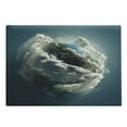 thumbnail image 1 of Earth Cutting Board, Planet Surrounded by Majestic Clouds Dramatic Aerial View Earth Environment, Decorative Tempered Glass Cutting and Serving Board, Large Size, Petrol Blue White, by Ambesonne, 1 of 1