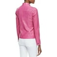 thumbnail image 2 of New Women Genuine Pink Lambskin Real Leather Jacket Ladies Slim Fit Biker Coat W317, 2 of 3