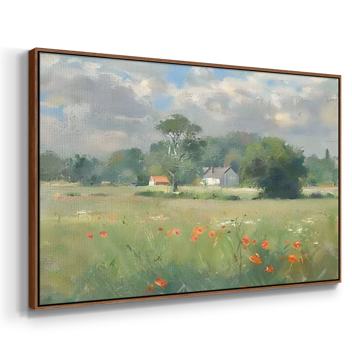 Vintage Landscape-CCLXI By Wexford Home Framed in Walnut Wood Gallery Wrapped Canvas 25 in. x 37 in.
