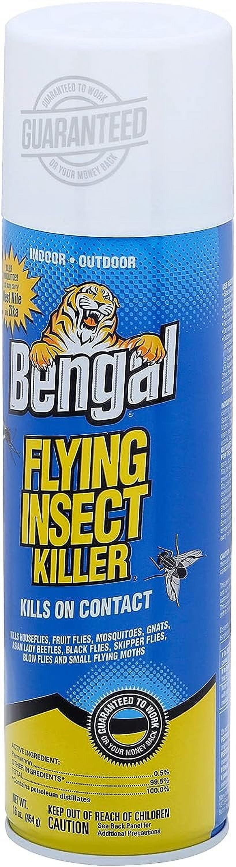Bengal Flying Insect Killer Spray, Indoor and Outdoor - Insecticide - 2 Count, 16 Oz