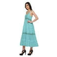thumbnail image 2 of Moomaya Solid Sleeveless Long Maxi Dress Spaghetti Straps With Lace Trim, 2 of 6