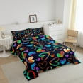 thumbnail image 2 of YST Watercolor Love Heart Comforter Full Rainbow Tie Dye Bedding Set, Black Down Comforter Oil Painting Style Bed Set, Blue Green Red Ombre Quilted Duvet with 2 Pillow Case, 2 of 5