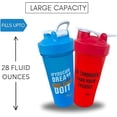 thumbnail image 2 of Magiko Motivational Protein Shaker, 2-Pack 28oz Nutrition Water Bottle, Red/Blue, 2 of 6