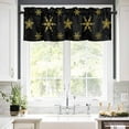 thumbnail image 5 of Yellow Christmas Snowflakes Valances for Windows Winter Snow Abstract Black Rod Pocket Curtain Valance Window Treatment Short Curtains for Kitchen Living Room, 54"x18", 5 of 5