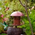 thumbnail image 4 of Bird Feeders Outdoor Clearance Metal Bird Feeder for Outside Hanging Bird Feeders 19cm Large Roof Tray Brushed Copper 5 Port, 4 of 7