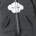 thumbnail image 5 of Bellafa Newborn Baby Boy Clothes Solid Long Sleeve Zipper Hooded Romper Jumpsuit with Pocket Fall Winter One Piece Outfits, 5 of 7