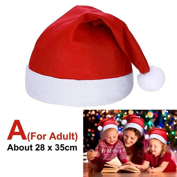 Gorro De Papá Noel De Felpa Roja Para Adultos Toyvian, Incluye Bolsa, Talla única, Ideal Para Fiestas Y Carnaval