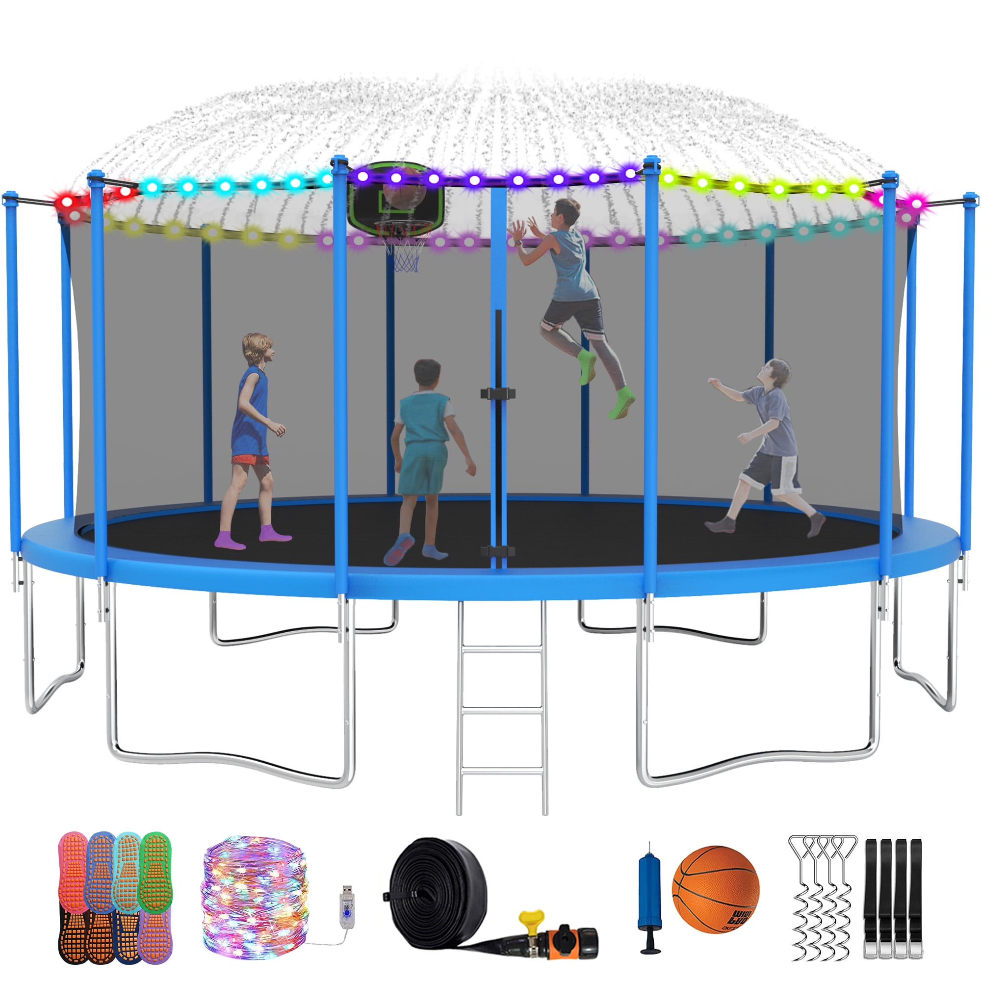 YORIN Trampoline with Enclosure Net, 1500LBS 15FT Trampoline for 78