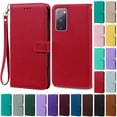 thumbnail image 2 of S20 FE Case For Samsung Galaxy S20 Case S20+ Ultra Leather Flip Wallet Case For Samsung Galaxy S20 FE S 20 Plus Phone Case Funda Dark Red -Strap Samsung S20 Ultra, 2 of 6