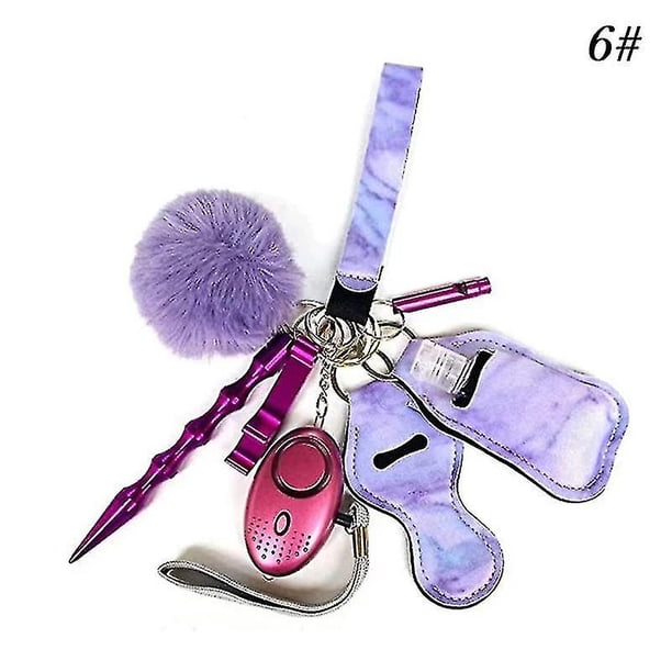 Conjunto de alarma de seguridad personal, mini producto de autodefensa, llavero multifunción para mujeres, niñas y niños