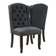 thumbnail image 3 of Furniture of America Freiden Tufted Nailhead Fabric Gray Side Chairs (Set of 2), 3 of 6