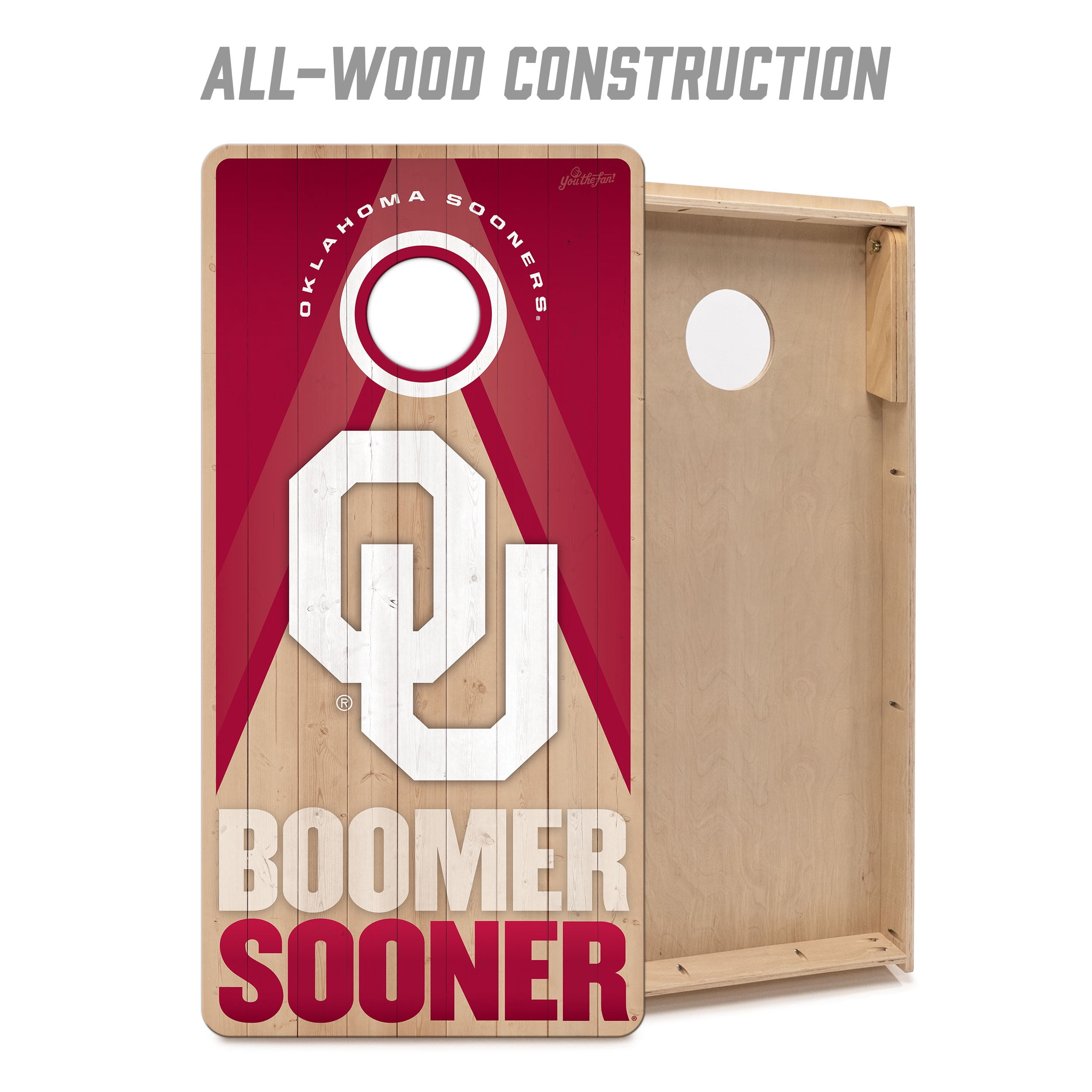 YouTheFan NCAA Oklahoma Sooners 2X4 Slogan Series Cornhole NO BAGS