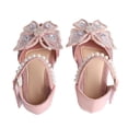 thumbnail image 2 of Zapatos de princesa con lazo y purpurina para niña, zapatos de vestir con hebilla y suela plana para niño pequeño, color rosa, talla 22 Sailing, 2 of 10