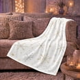 thumbnail image 6 of Festive Geometric Snowflake Winter White Living Room Decorative, Festive Holiday Scene, Warm Flannel Blanket for Living Room and Bedroom, Art Lovers Housewarming Gift, Artistic Home Decor, 6 of 9