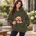 thumbnail image 3 of laqbezok Pet Pouch Hoodie, Cozy Cuddle Hoodie with Kangaroo Pocket for Small Pets, Oversized Fleece Pet Carrier Sweatshirt for Cats and Small Dogs, Light Brown XL, 3 of 4