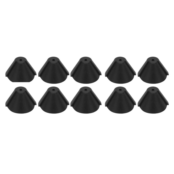 10 tapones para los oídos con forma de cuerno flexible de silicona para amplificadores auditivos, color negro