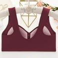 thumbnail image 3 of DuoJiaJ Women's Comfortable Seamless Bra Wireless Soft Cup Support Everyday Wear T Shirt Bra Lightweight Breathable Underwear Sports Bras for Women Red, 3 of 5