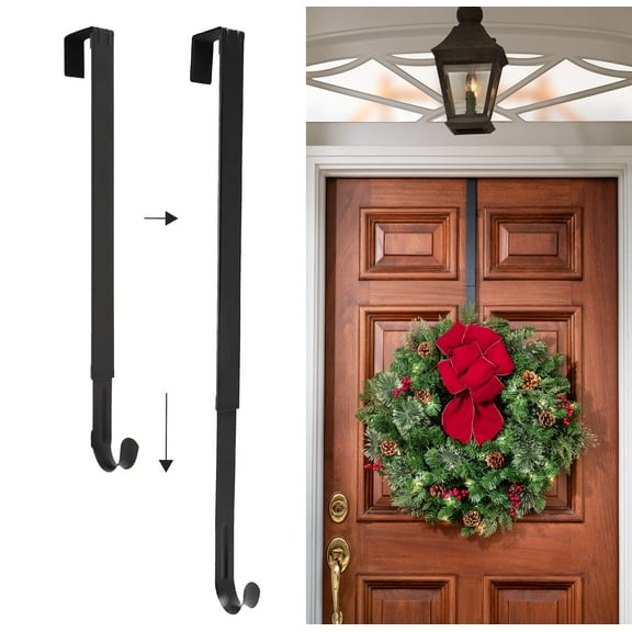 Haute Decor Adjustable Length Wreath Hanger in Black