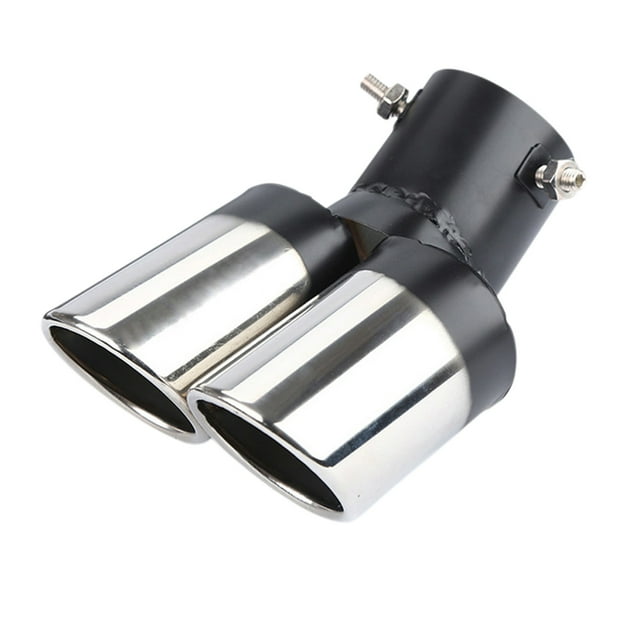 A Dual Slant Pipe Car Exhaust Tip Stainless Steel Tailpipe Cover Style A For Vehicle Upgrade Decorative Exhaust Tip Easy Installation Durable Cover 12.35 Oz