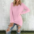 thumbnail image 2 of Winter Warmth Solid V-Neck Long Sleeve Fuzzy Pullover Sweater for Women – Plus Size Casual Thermal Soft Comfort Top for Fall & Winter, 2 of 7