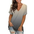 thumbnail image 6 of Women's Tops Plus Size Short Sleeve Casual V-neck Short Sleeve Loose T-shirt Tops Summer Plus Size Tunic Blouse Tops 2025, 6 of 8