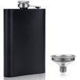 thumbnail image 1 of Menos Petaca De Acero Frasco De Alcohol De 226 Ml Con Embudo Petaca Portátil Compatible Con Viajes Ing Cam Escalada Barbacoa Al Aire Libre Compatible Con Hombres Blac, 1 of 5