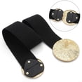 thumbnail image 7 of 2 Pack Wide Elastic Waist Cinch Belts for Women, Gold Metal Buckle Belts, Champagne Gold & Black., 7 of 7