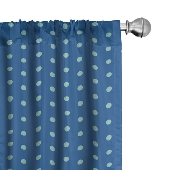 Ambesonne Polka Dot 4-Panel Curtains, Spot Pattern on Night Art, 56"x84", Sea Blue and Seafoam