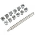 thumbnail image 2 of 12Pcs Estampage Poinçon Outil Tang Dynastie Fleur Conception DIY Maroquinerie 1Pc Poignée, 2 of 14