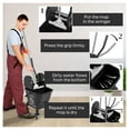 thumbnail image 5 of Mop Bucket with Wringer on Wheels - 27.5 Quart Floor Cleaning System - Black - Includes Mop & Handle - Down Press Wringer - Heavy Duty Commercial Home Use, 5 of 9