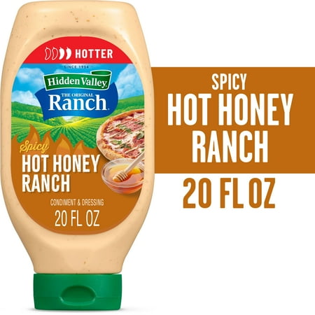 Hidden Valley Spicy Hot Honey Ranch Dip Sauce Condiment and Dressing, 20 fl oz