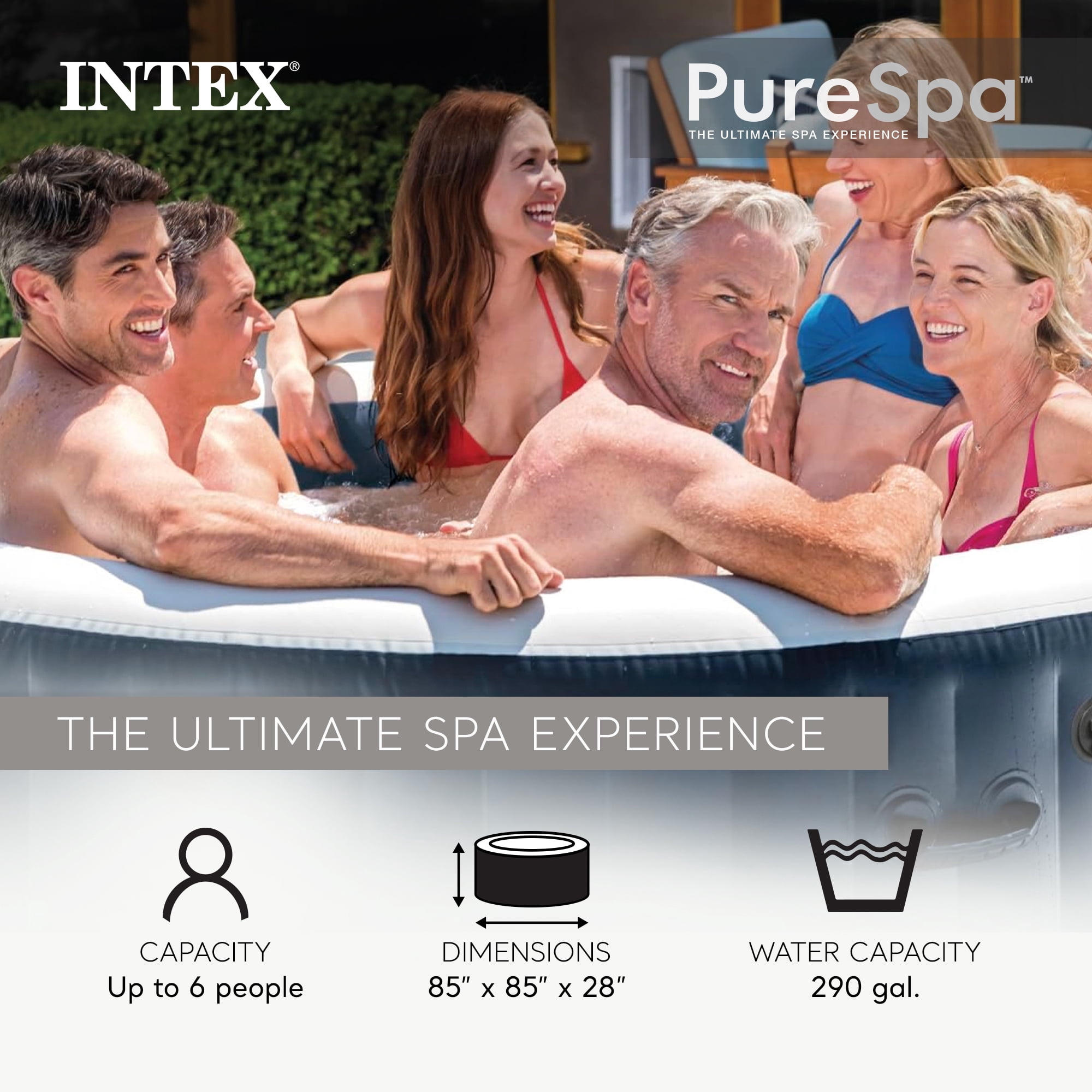 INTEX 28431EH PureSpa Plus Bubble Massage Spa Set with Energy Efficient Cover, 85" x 28"