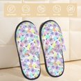thumbnail image 2 of Balery Butterflies on Polka Dots Pantuflas de Casa de Felpa Silenciosas con Diseño Estampado, Zapatillas Cómodas Antideslizantes de Algodón para Interior-Large, 2 of 8