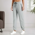 thumbnail image 2 of Fiaer Womens Sweatpants Baggy High Waisted Casual Trendy Oversized Solid Pants Side Trousers with Side Zipper Pocket Light Gray XXXXL, 2 of 6